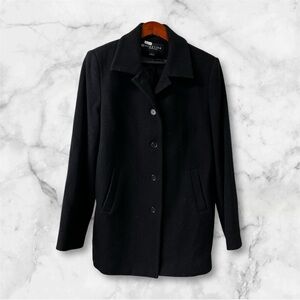 REACTION KENNETH COLE Black Wool Blend Peacoat 14
